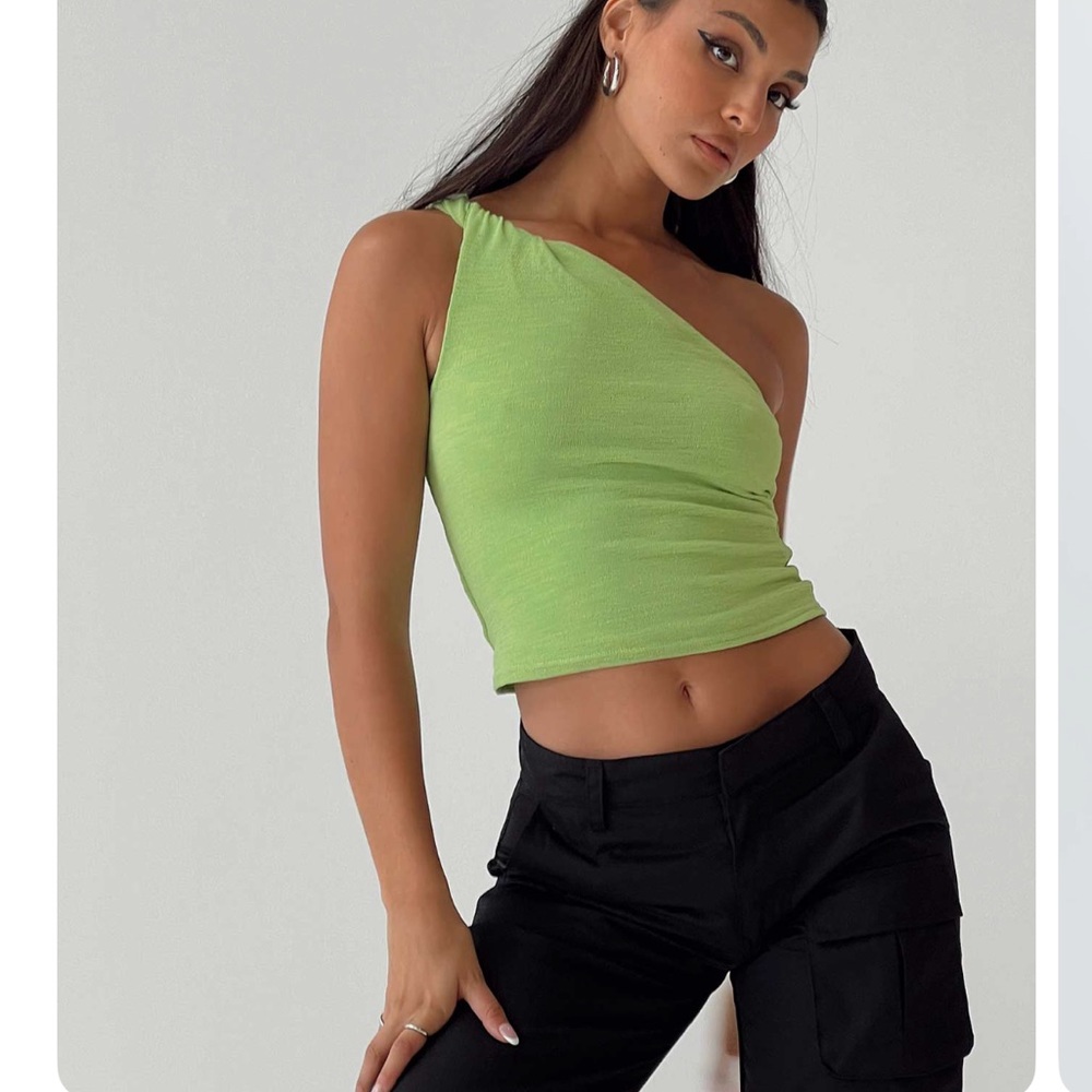 Princess Polly - Moda one shoulder top green